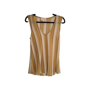 Dream Investor Women's Sz Medium Sleeveless Top Shirt Brown And Cream Soft Cozy